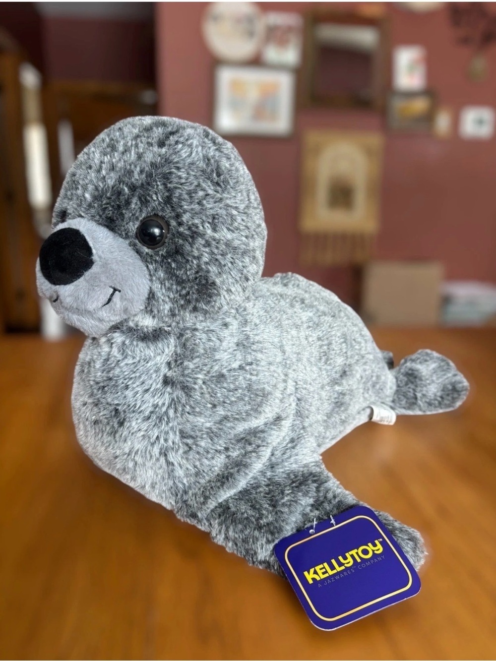 Seal Sea Lion Large Kellytoy Gray W/ Tags Stuffed Animal Toy 20" X 11"
